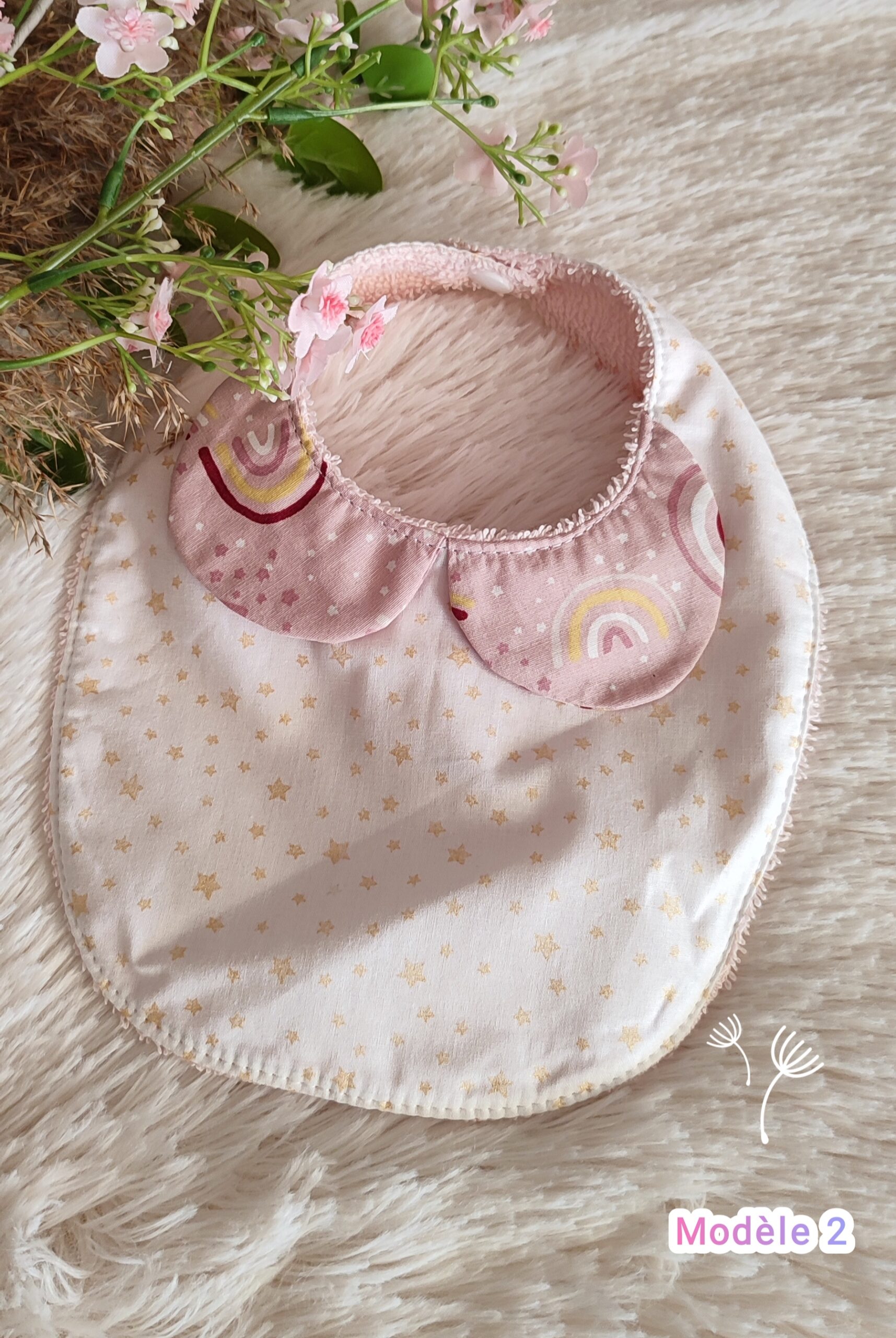Creat’Angel bavoir bébé coton prénom personnalisé