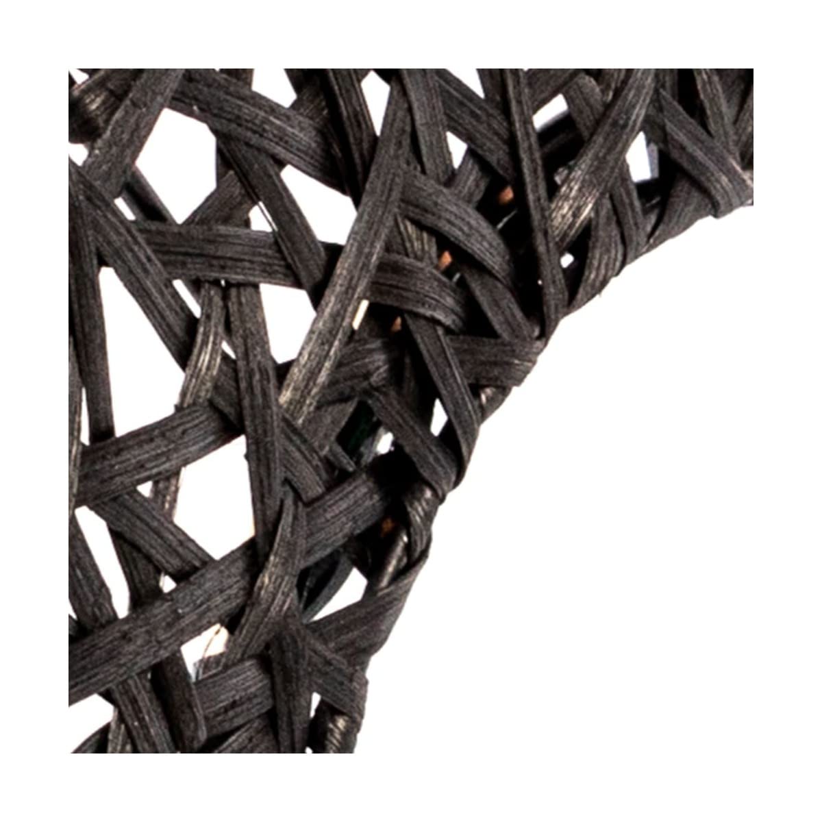 Brio Pretoria miroir rond 55 cm bois massif noir