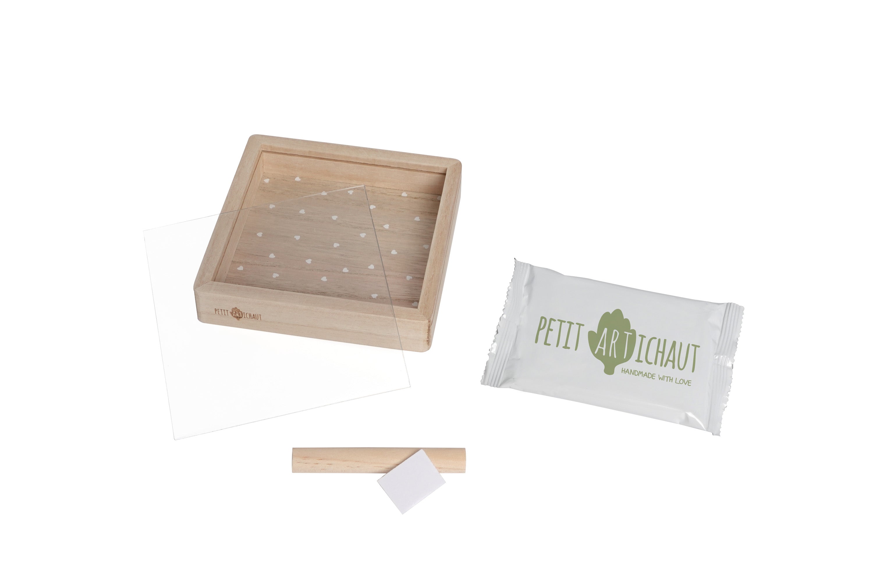Petit Artichaut Pretty Hearts cadre empreinte main pied