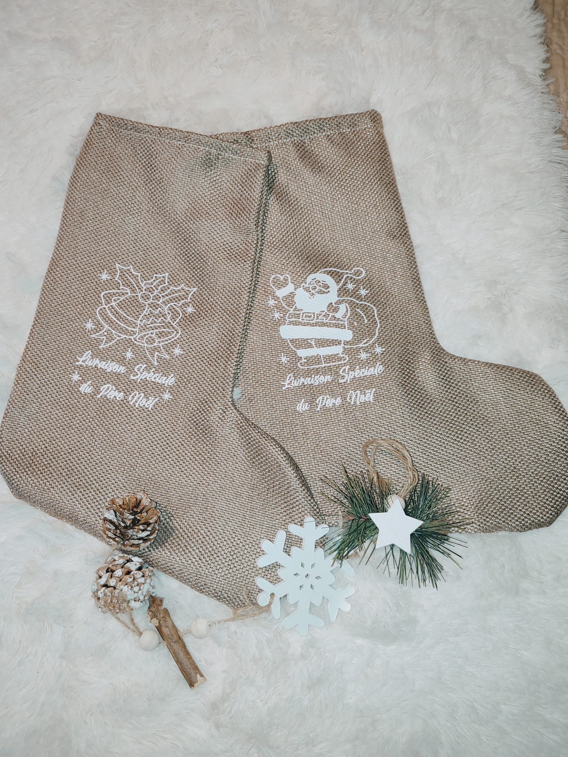 Creat’Angel chaussette de Noël personnalisée flocage 37 cm