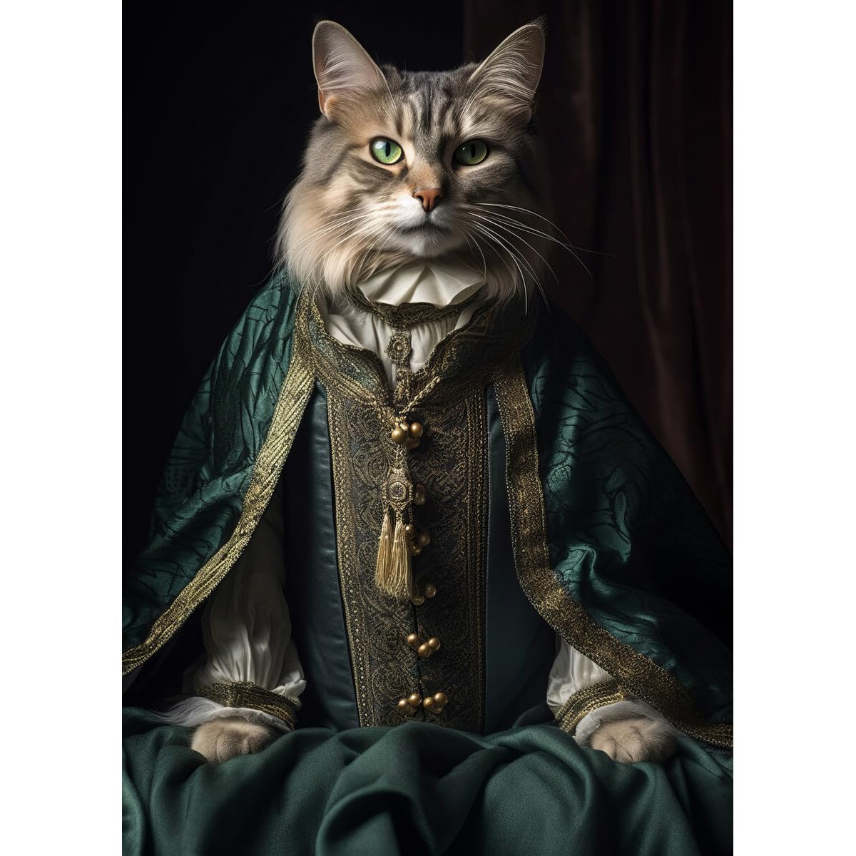 Ceanothe chat vintage tableau toile 45x65 cm HD