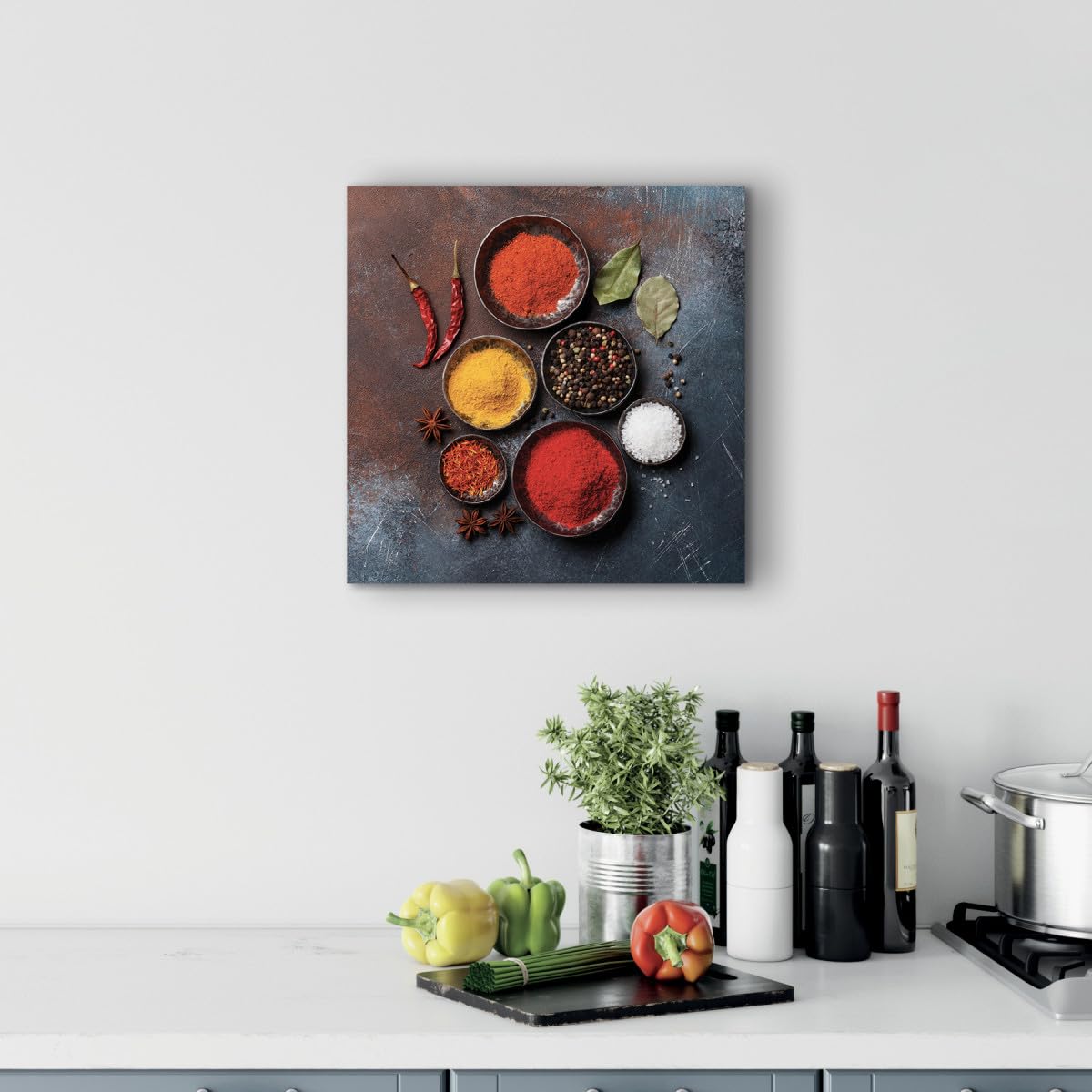 Ceanothe Bol d'épice tableau verre 30x30 cm brillant
