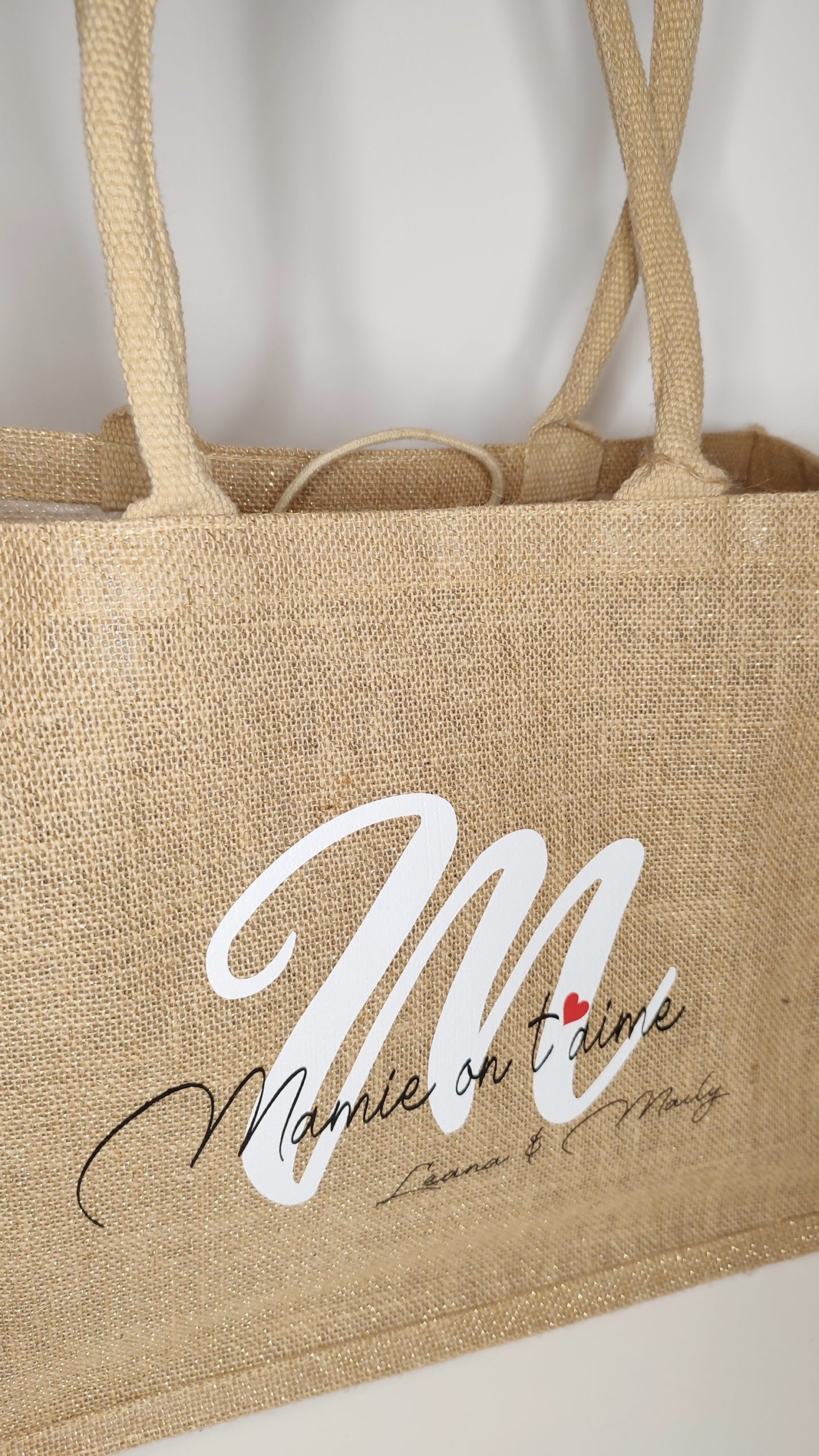 Creat'Angel cabas jute naturel M personnalisé