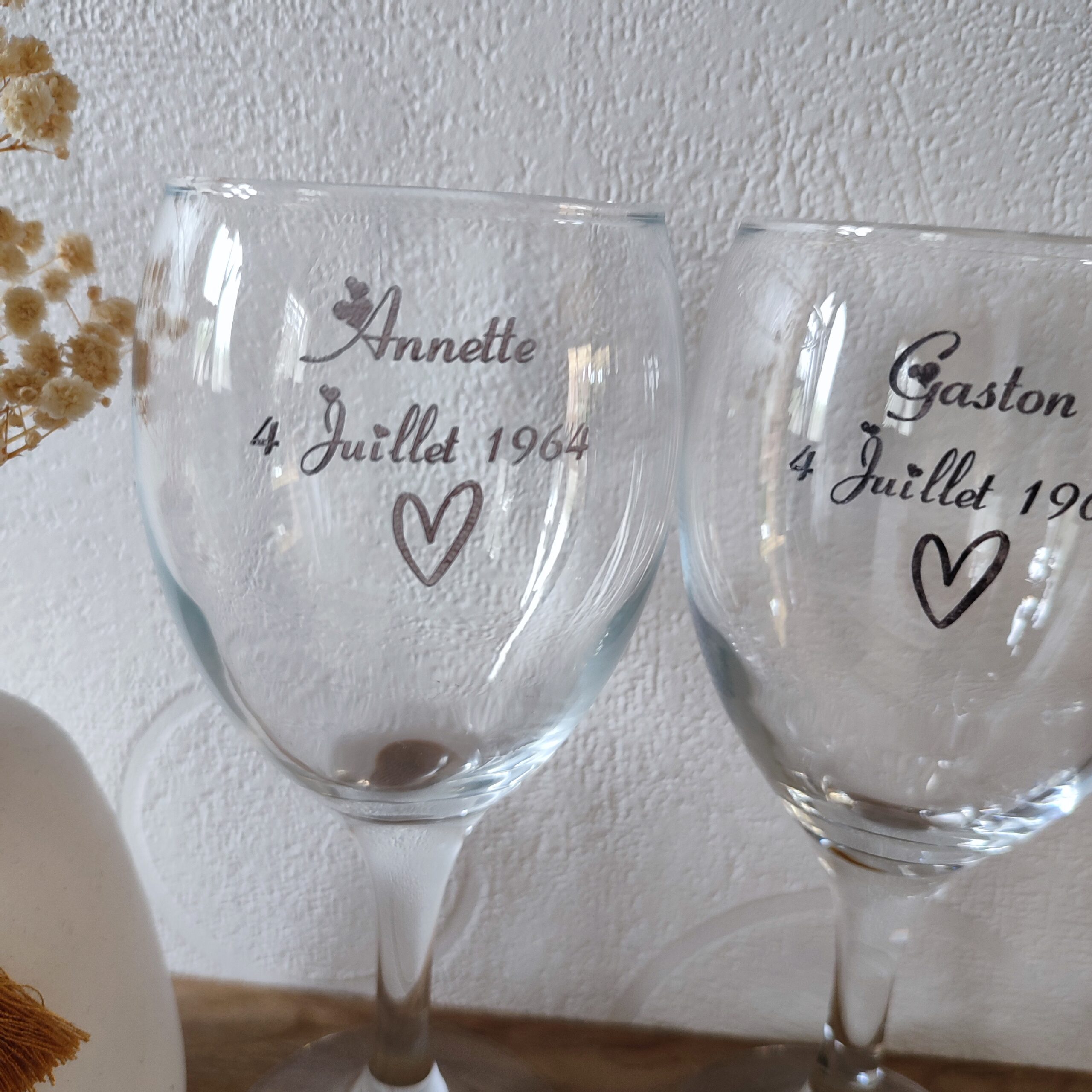 Creat’Angel Verres mariage personnalisés 37 cl lot 2