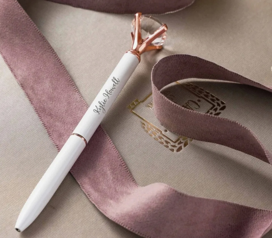 Creat'Angel Stylo Diamant Or Rosé Personnalisé Cristal