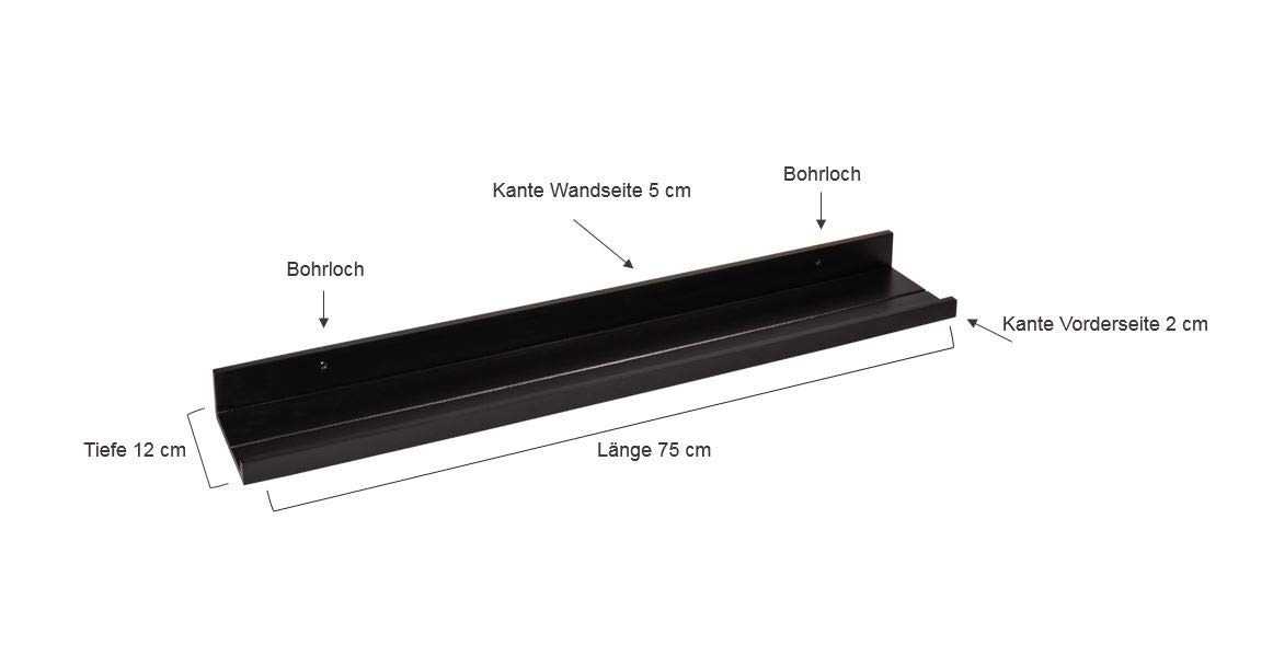 walther design étagère murale blanche 75 cm MDF