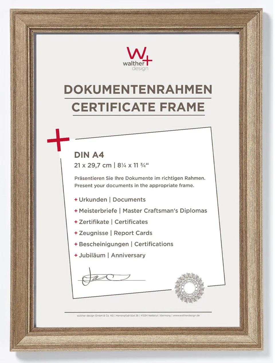 walther design Lounge JA130D cadre photo 21x30 cm acier