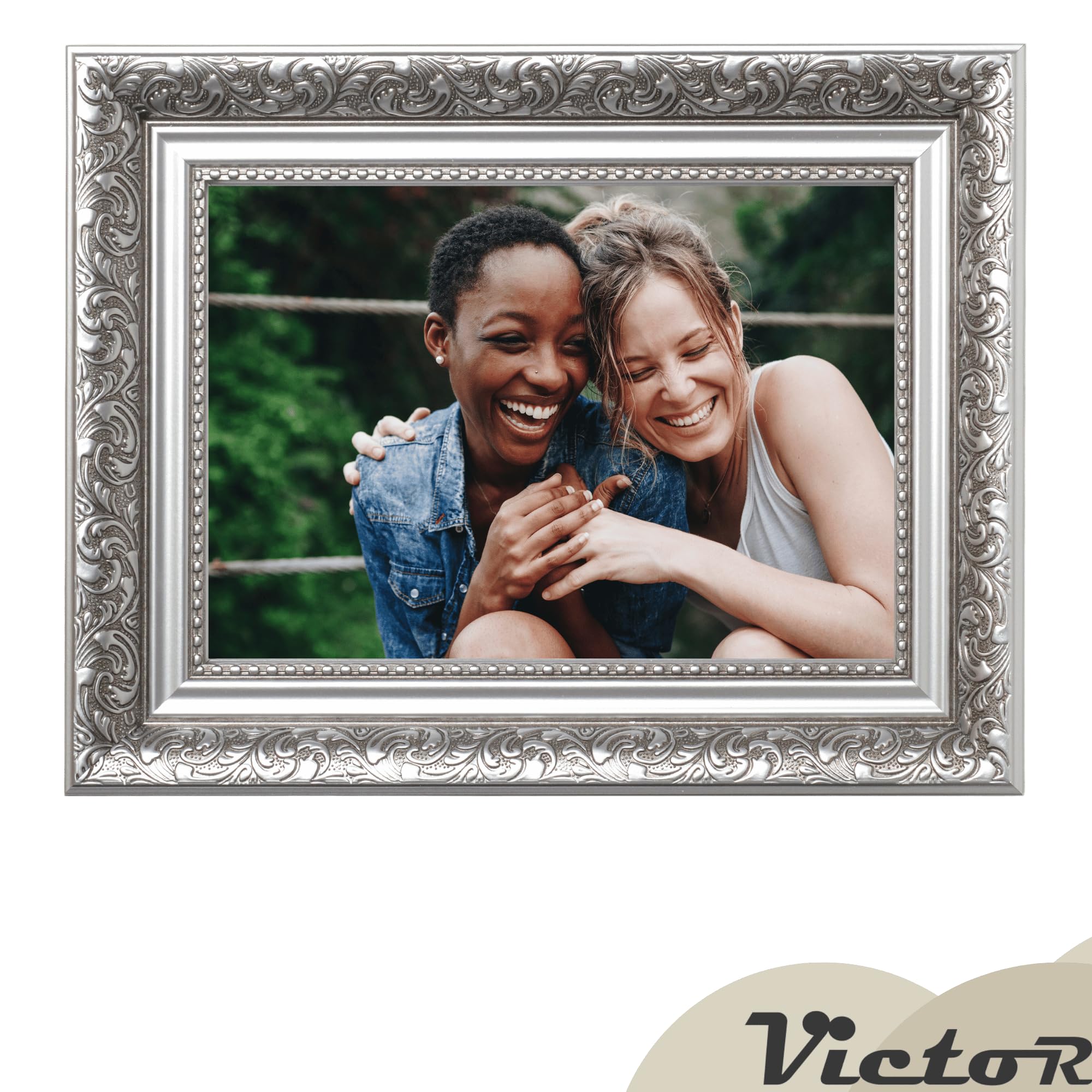 Victor Rembrandt cadre photo noir argenté 21x30 cm A4 baroque