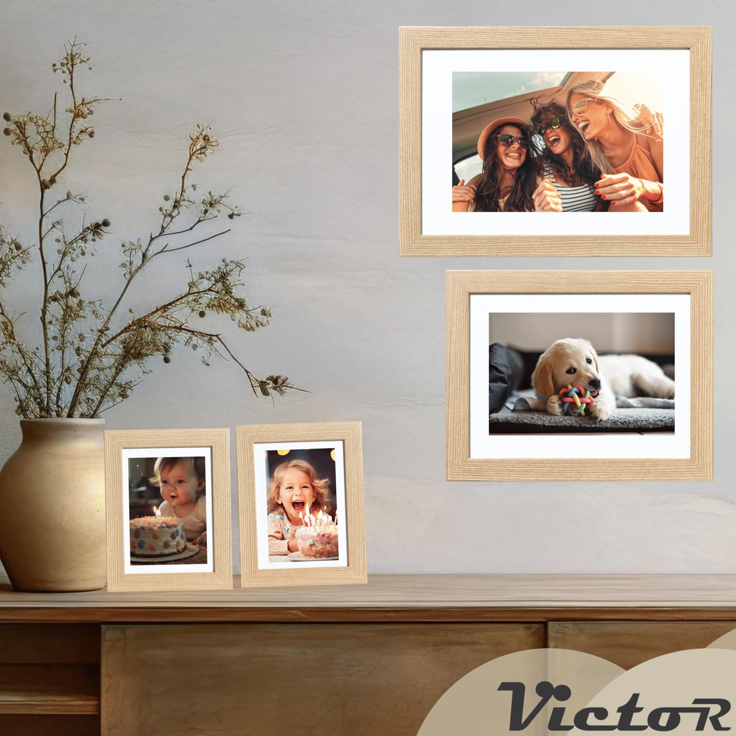 Victor Richter cadre photo beige 18x24 cm passe-partout 13x18