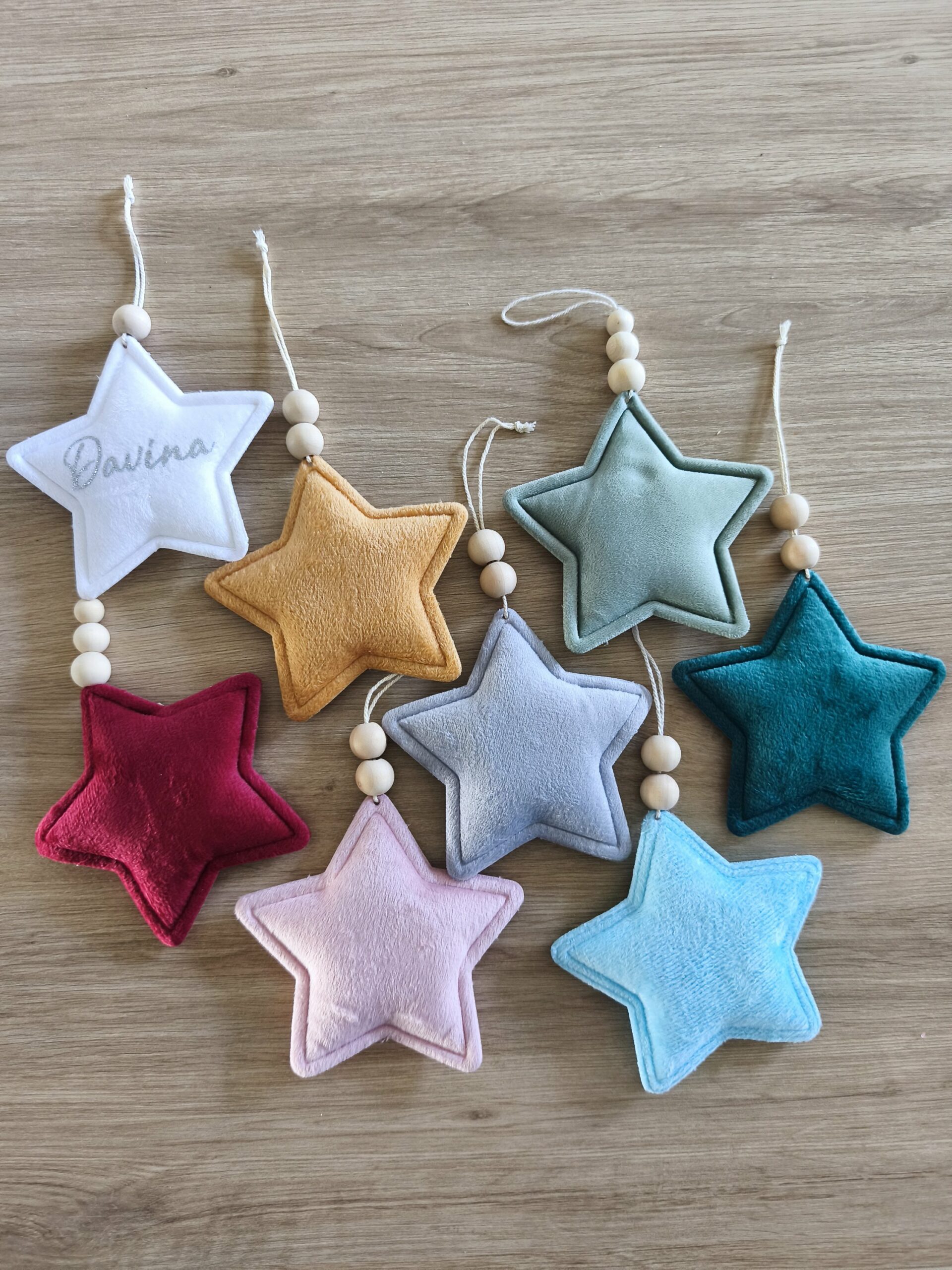 Creat’Angel étoile personnalisée boule de Noël velours 12 cm