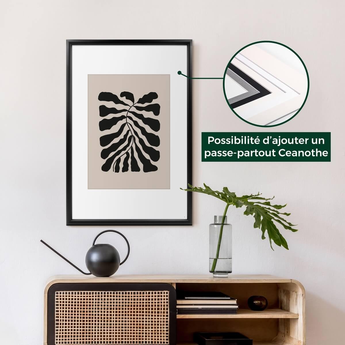 Ceanothe Essentiel cadre photo 40x60 cm noir bois