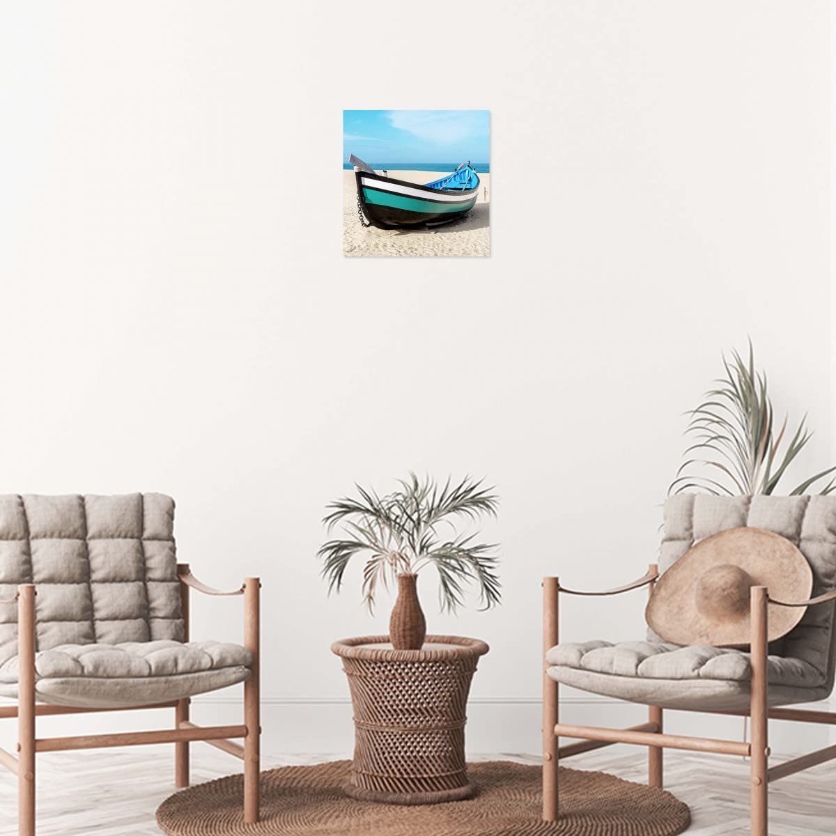 Ceanothe Barque Bleu tableau verre 30x30 cm brillant