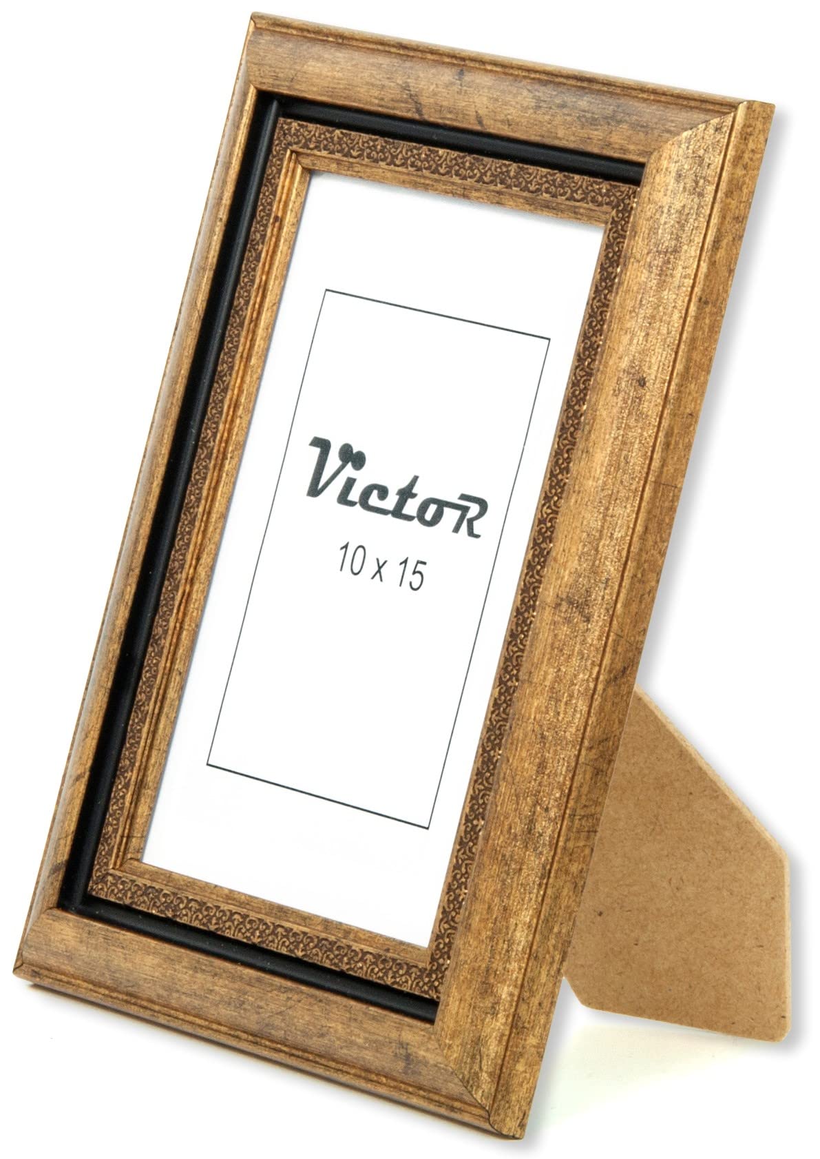 Victor Boho cadre photo or 10x15 cm effet bois