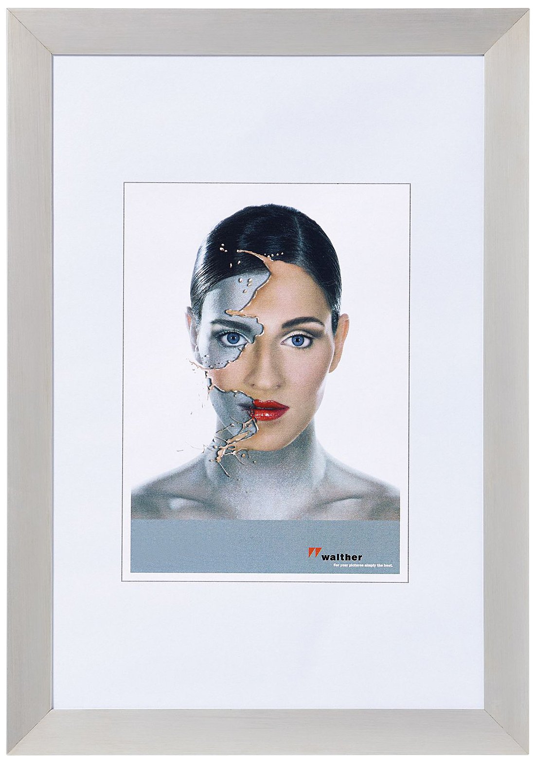 walther design Spacy cadre alu 30x45 cm noir mat brossé