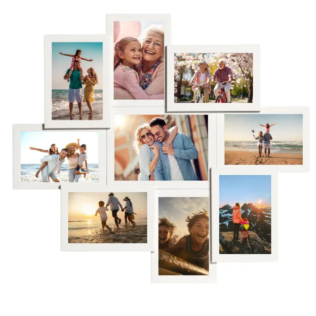 Victor Shabby cadre photo collage 9 photos 10x15 cm blanc