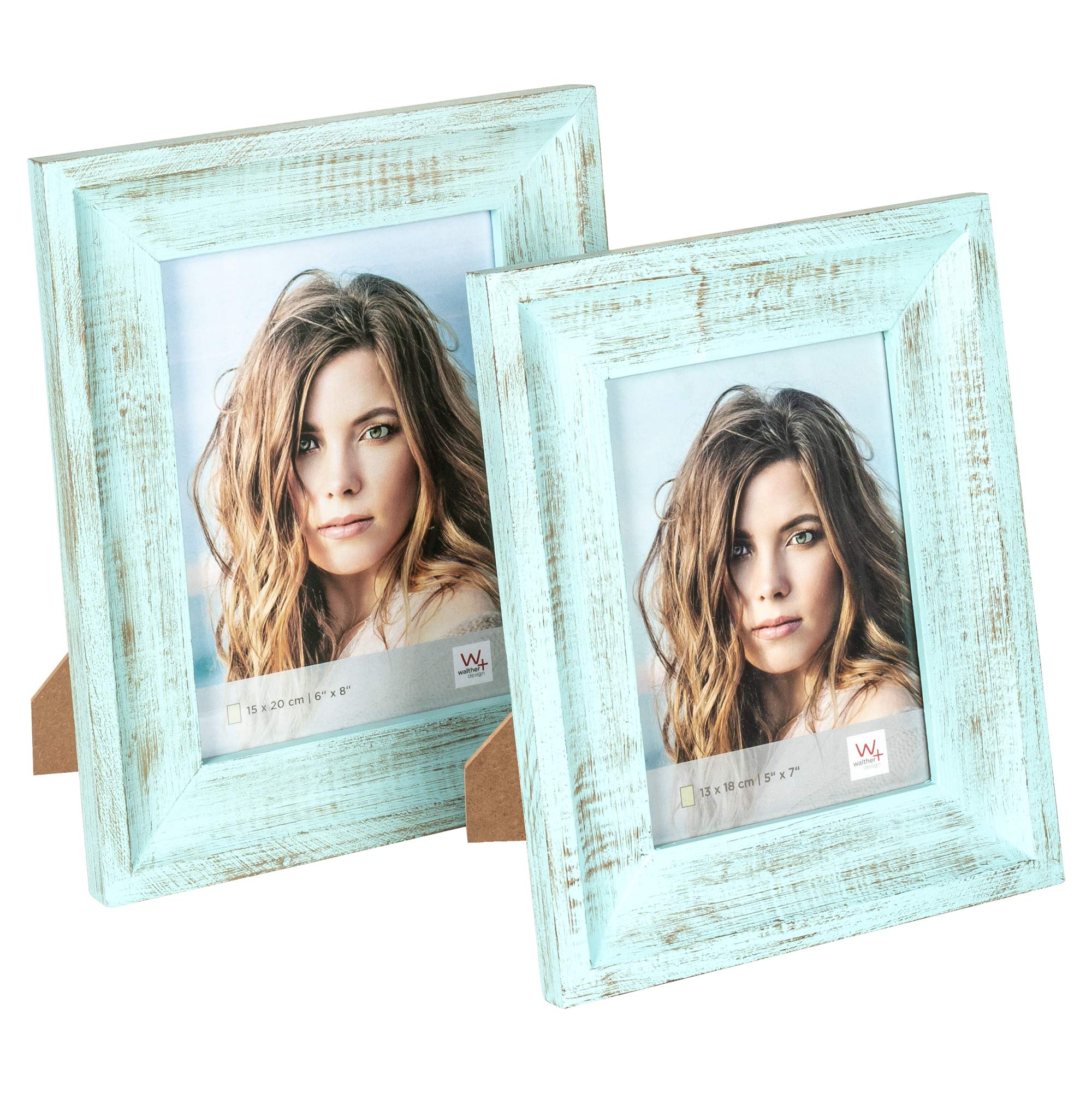 walther design Marley AN520L cadre photo 15x20 cm bleu bois chic