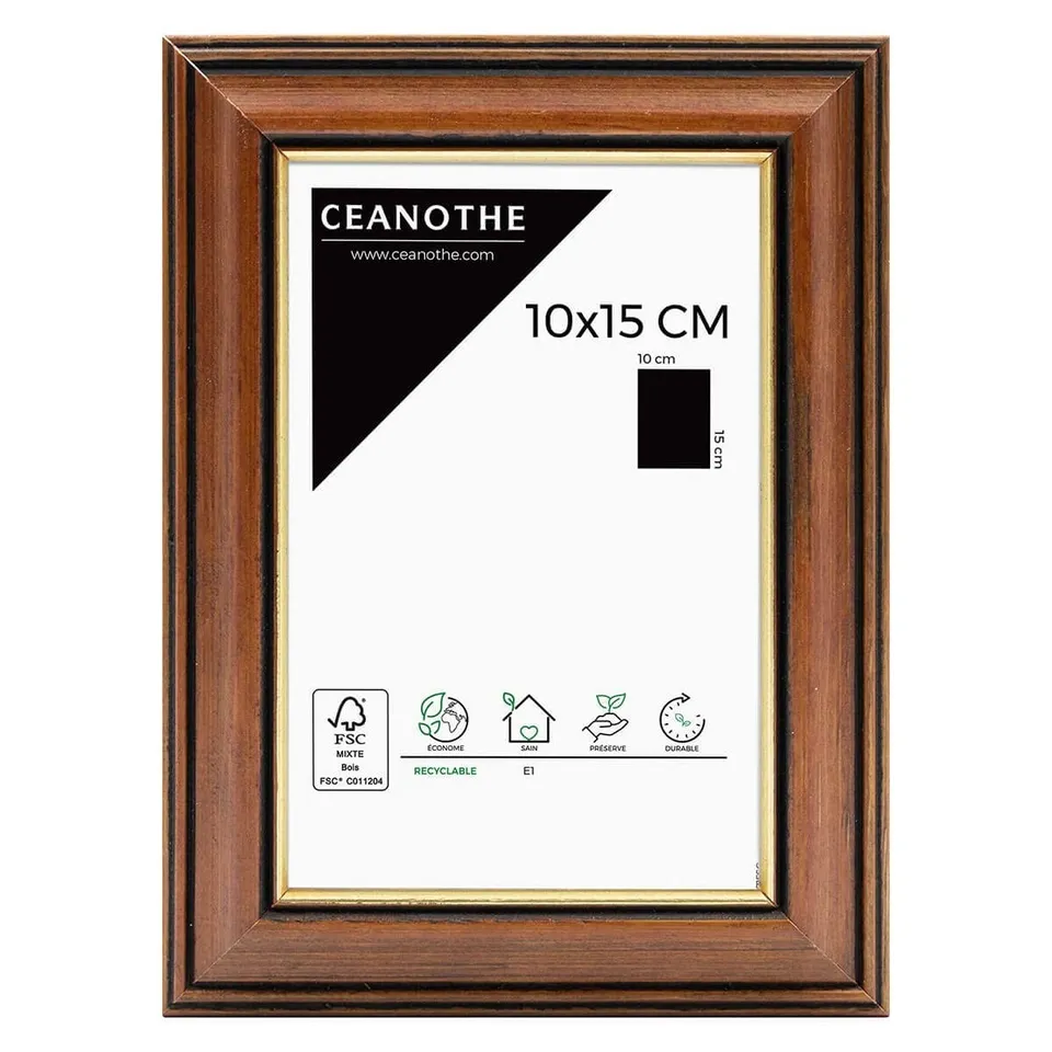 Ceanothe Vénézia Imagine cadre photo 10x15 cm bois naturel doré