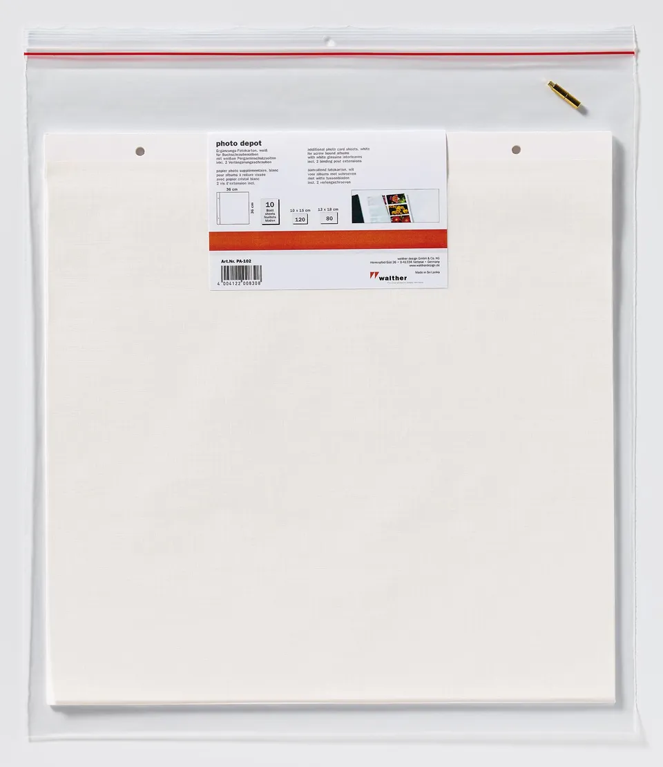 walther design PA-102 feuilles album photo 10 blanches