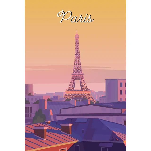 Ceanothe Art nos régions Tour Eiffel Paris tableau toile 30x45 cm