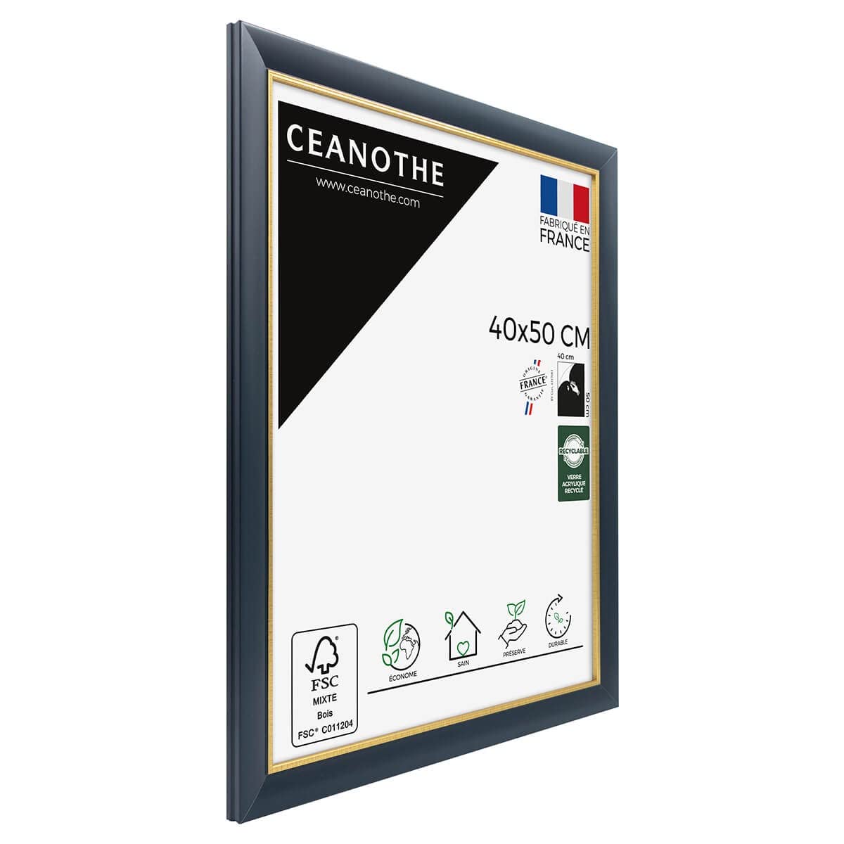 Ceanothe Hades cadre photo bleu dore 40x50 cm A3