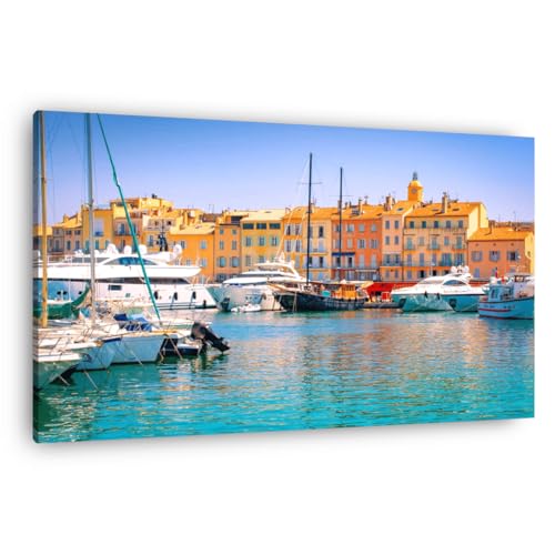 Ceanothe Port de Saint-Tropez tableau toile 30x45 cm marin