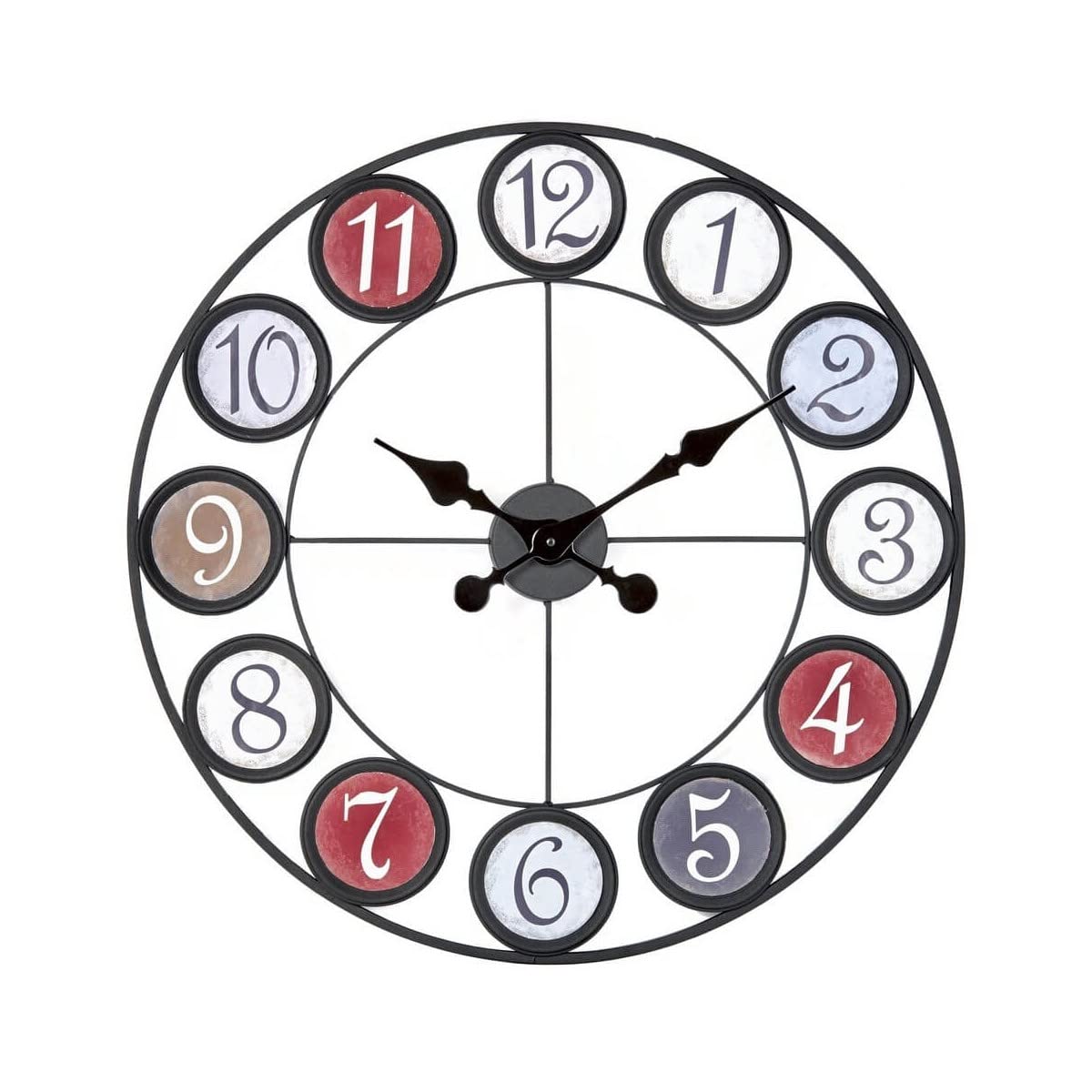 Ceanothe 34458 horloge 80 cm forge noir métal