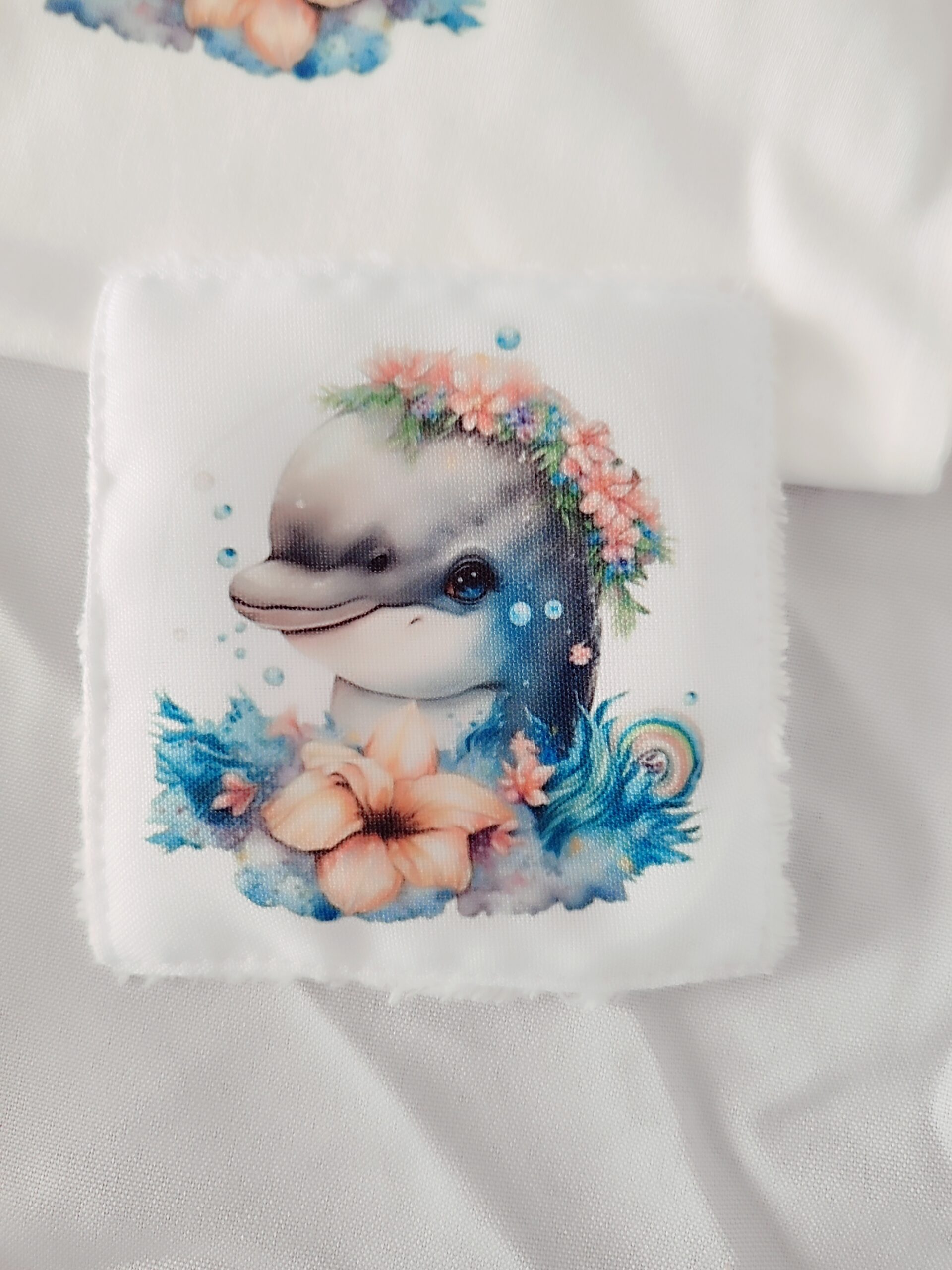Creat’Angel coffret naissance dauphin body bavoir coton