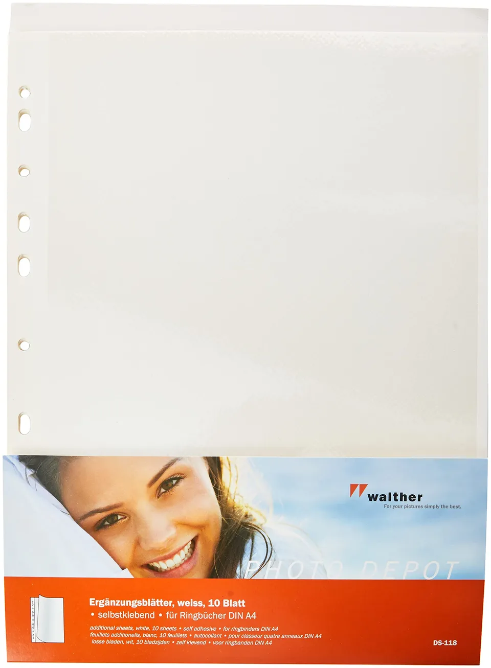walther design DS-118 feuilles autocollantes 23,5x31,5 blanc x10