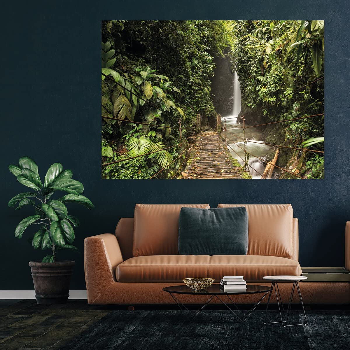 Ceanothe forêt tropicale tableau toile 100x140 cm XXL