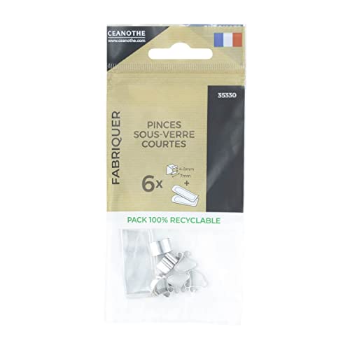 Ceanothe pinces sous-verre acier 7 mm lot de 6