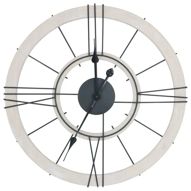 Ceanothe Denver horloge murale 60 cm noire silencieuse