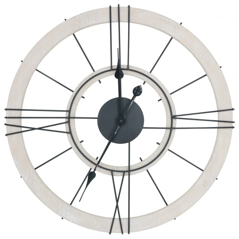 Ceanothe Denver horloge murale 60 cm noire silencieuse
