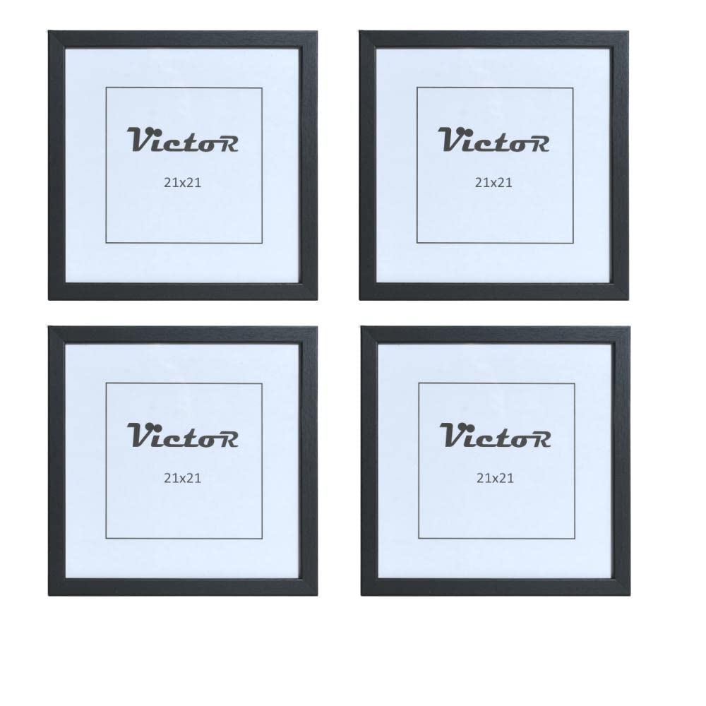 Victor Klee set 4 cadres photo 21x21 cm noir bois