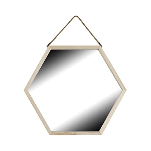 Ceanothe Carelie 106605 miroir hexagonal 48,5x42 cm bois