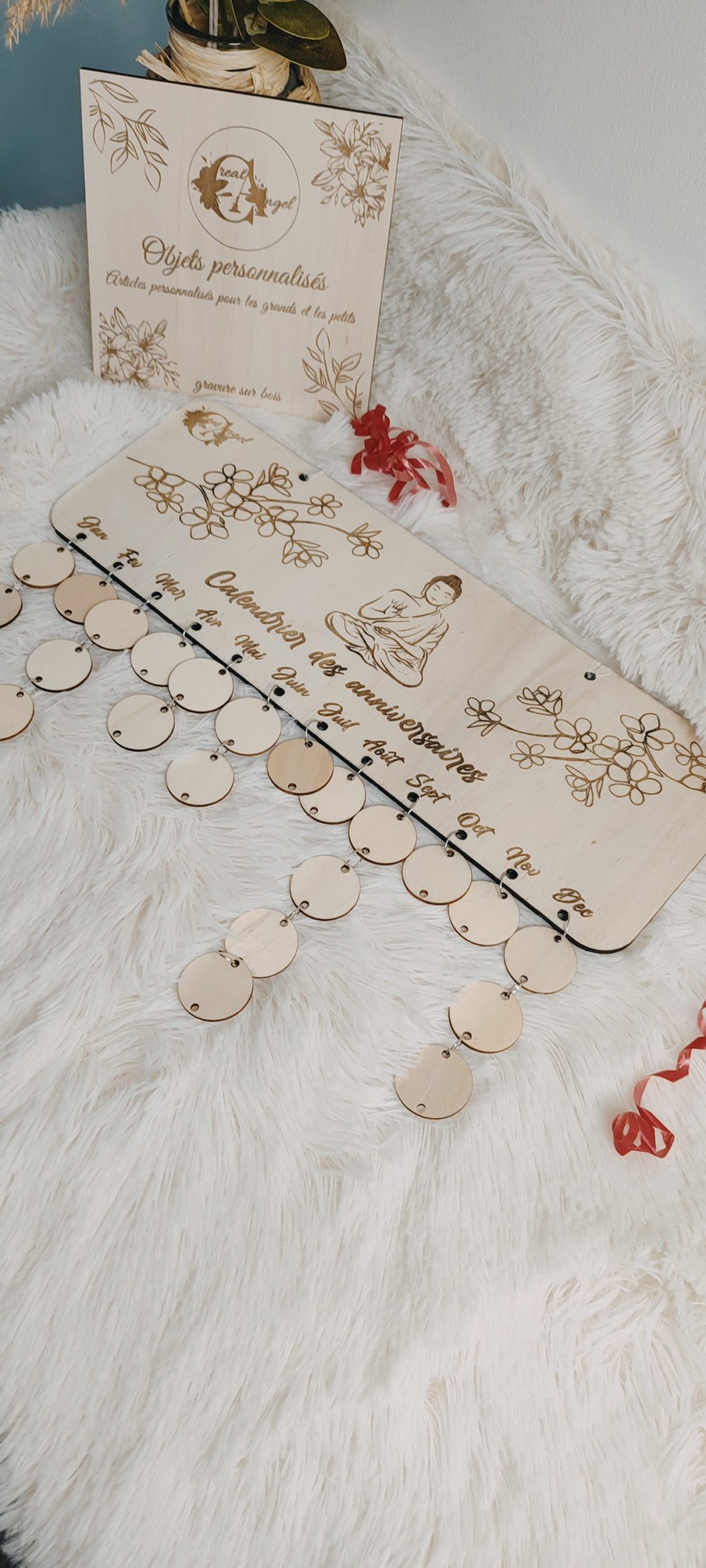 Creat’Angel Calendrier anniversaire bois 40 cm thème au choix