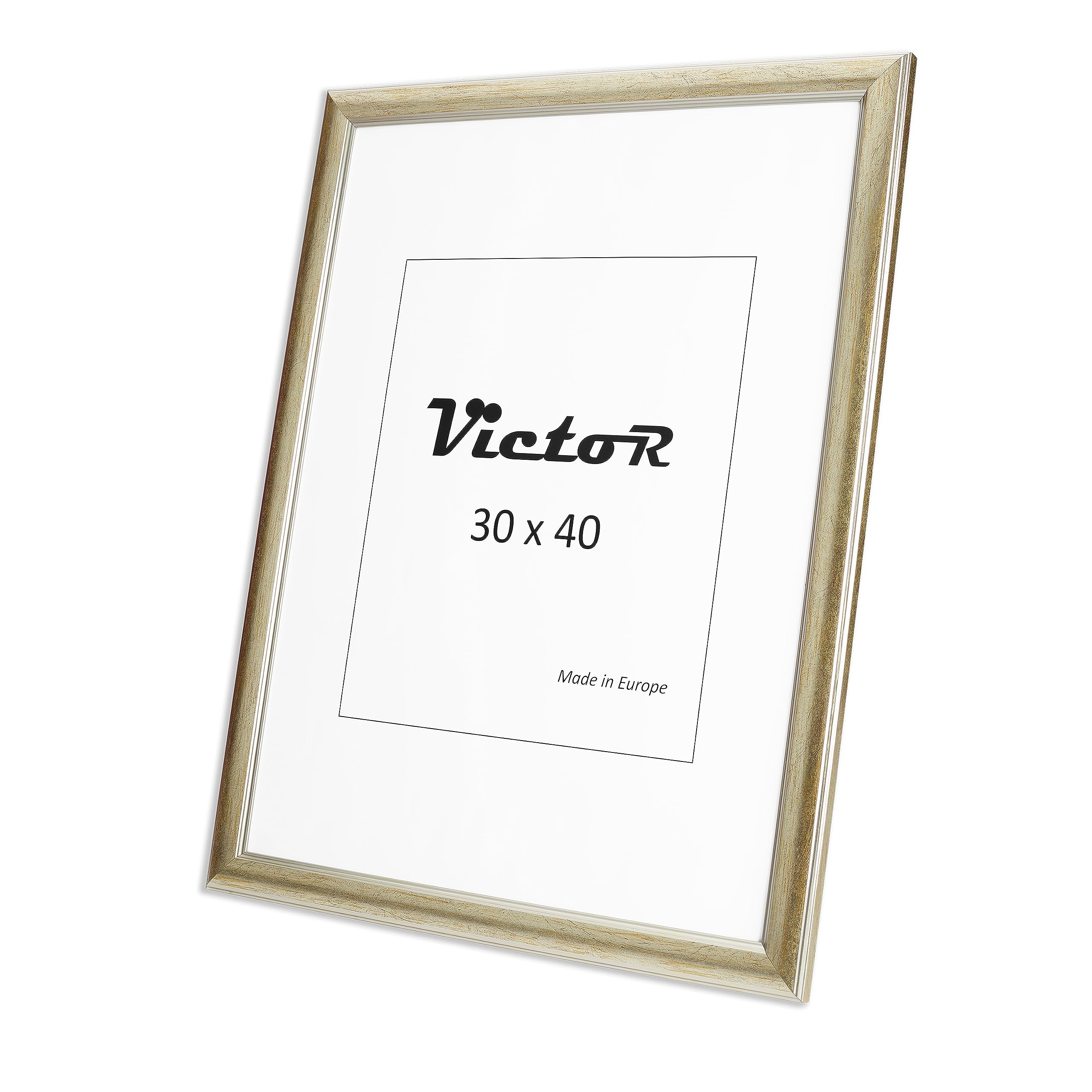 Victor Monet cadre photo 30x40 cm or beige art déco