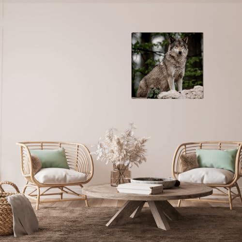 Ceanothe Tableau toile loup 45x45 cm salon