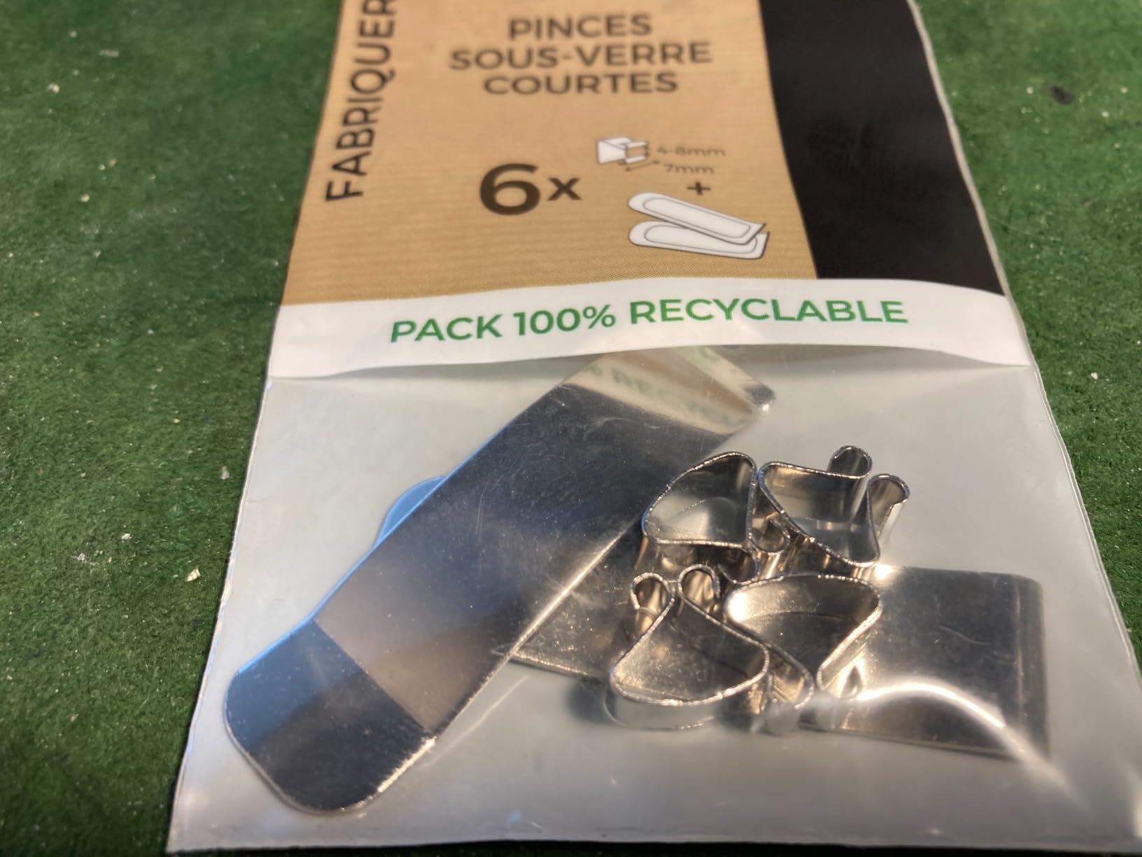 Ceanothe pinces sous-verre acier 7 mm lot de 6