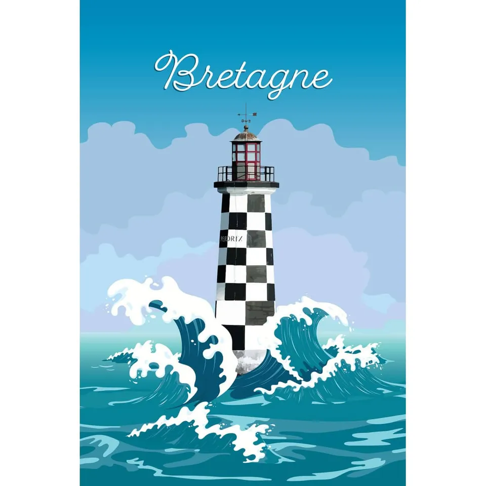 Ceanothe Art de nos régions Tourelle Perdrix tableau toile 30x45 mer