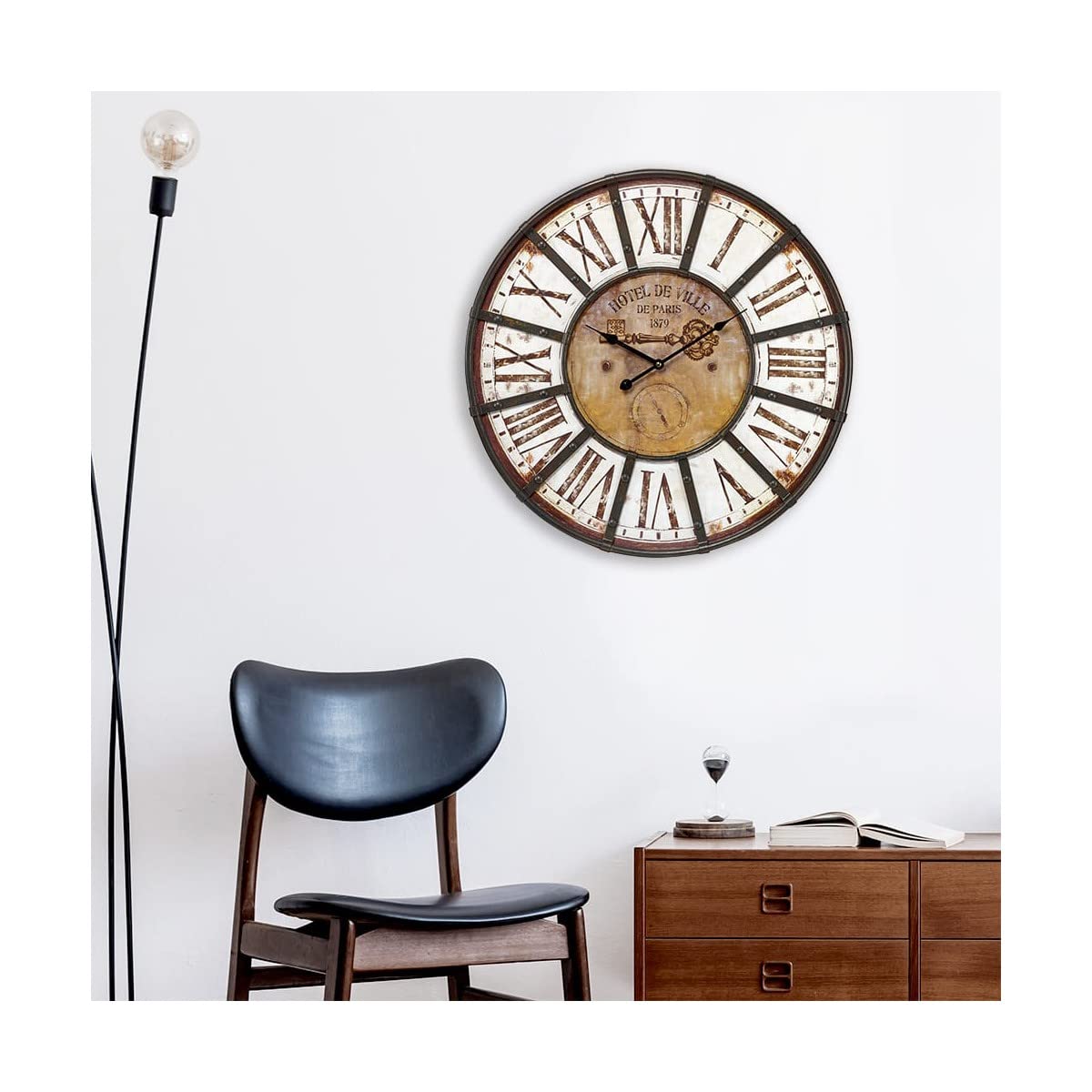 Ceanothe Emotion horloge murale 60 cm marron silencieuse