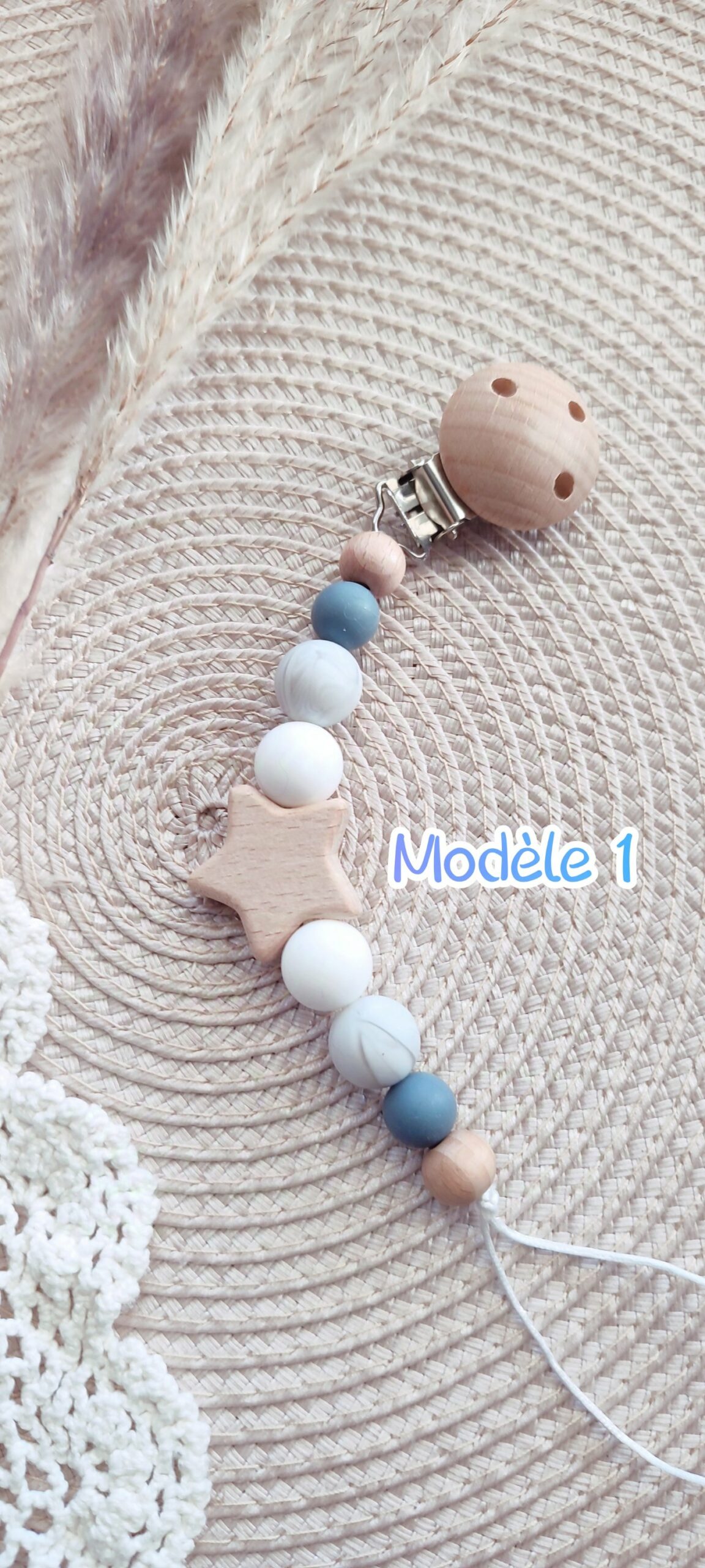 Creat’Angel Attache Sucette Étoile Bois Personnalisée 25cm
