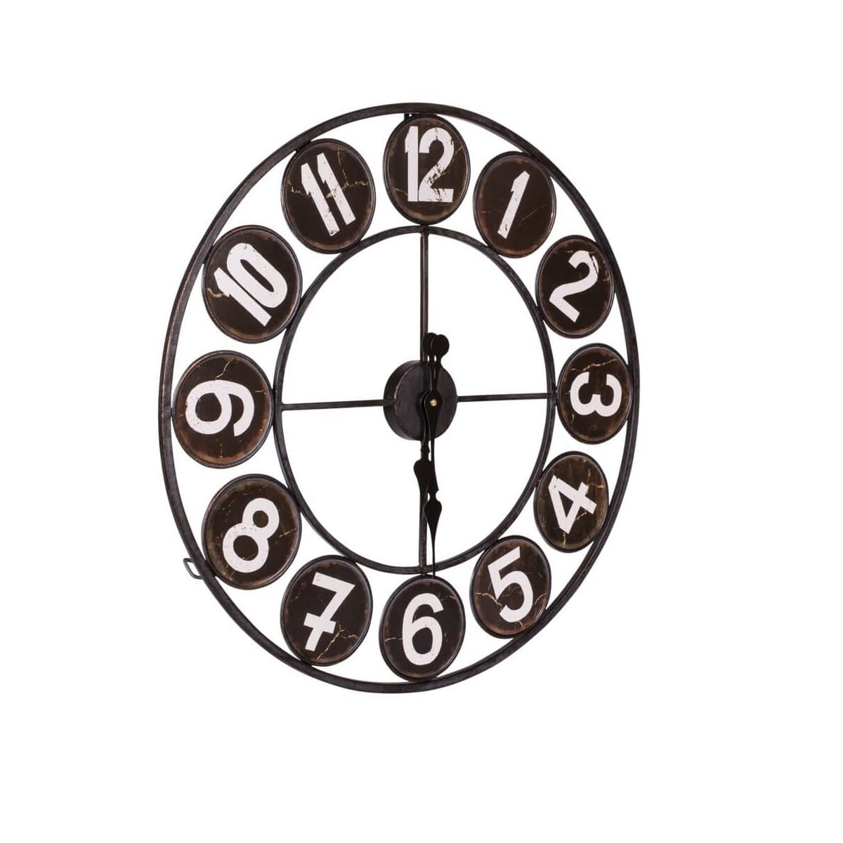 Ceanothe Loft horloge murale noir 60 cm silencieuse