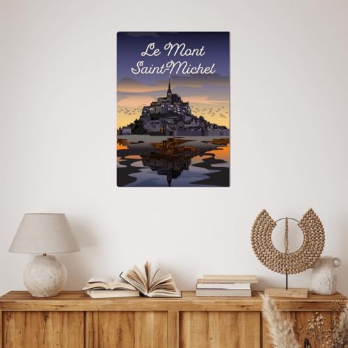 Ceanothe Art de nos régions Mont-Saint-Michel tableau toile 45x65 sunset