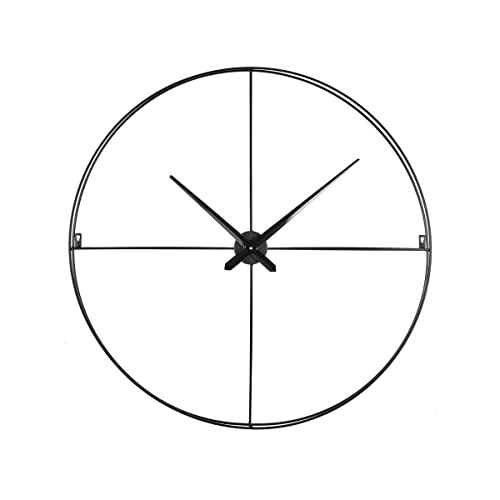 Ceanothe Filaire horloge murale noire 80 cm métal