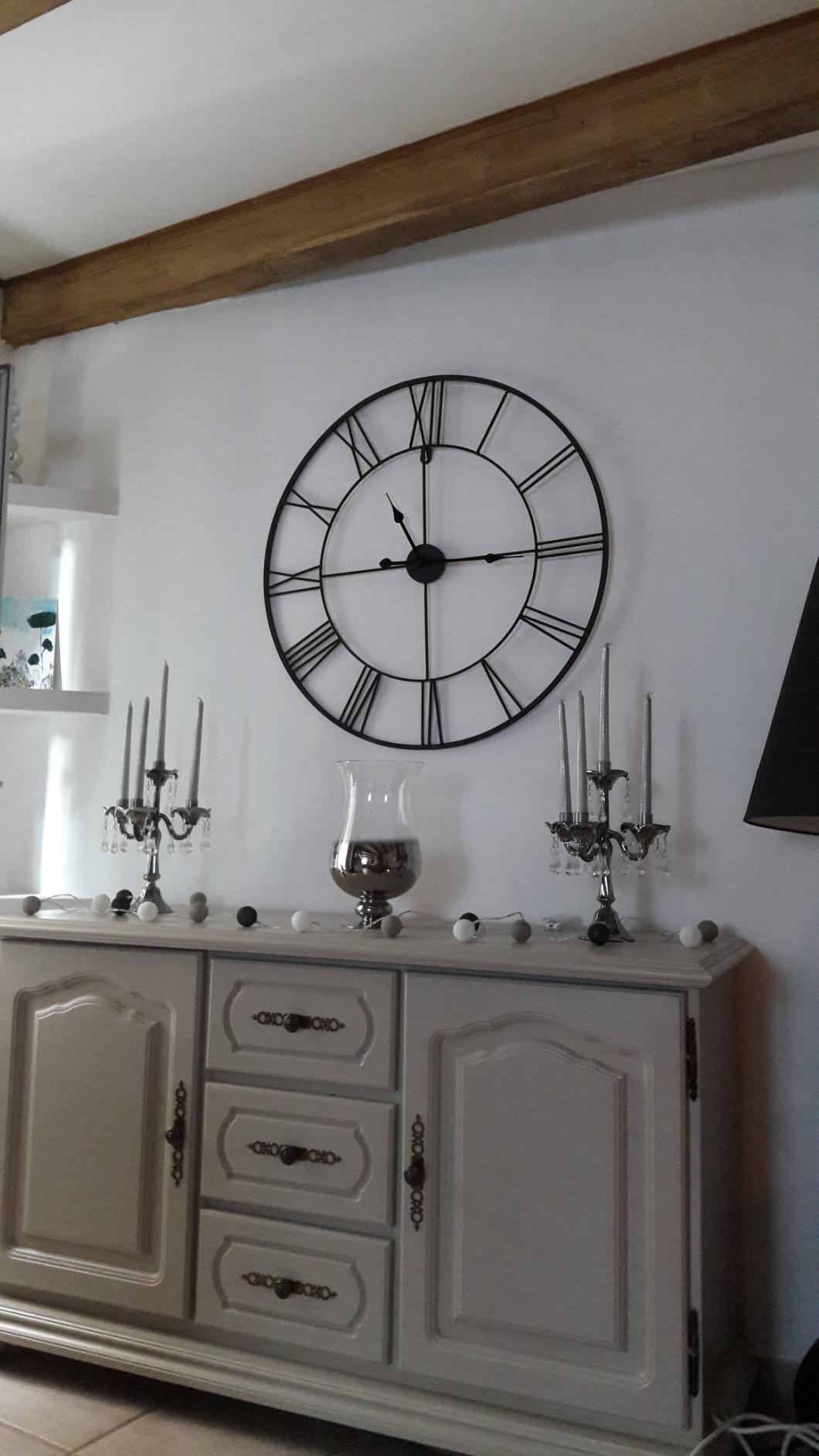 Ceanothe 34458 horloge 80 cm forge noir métal