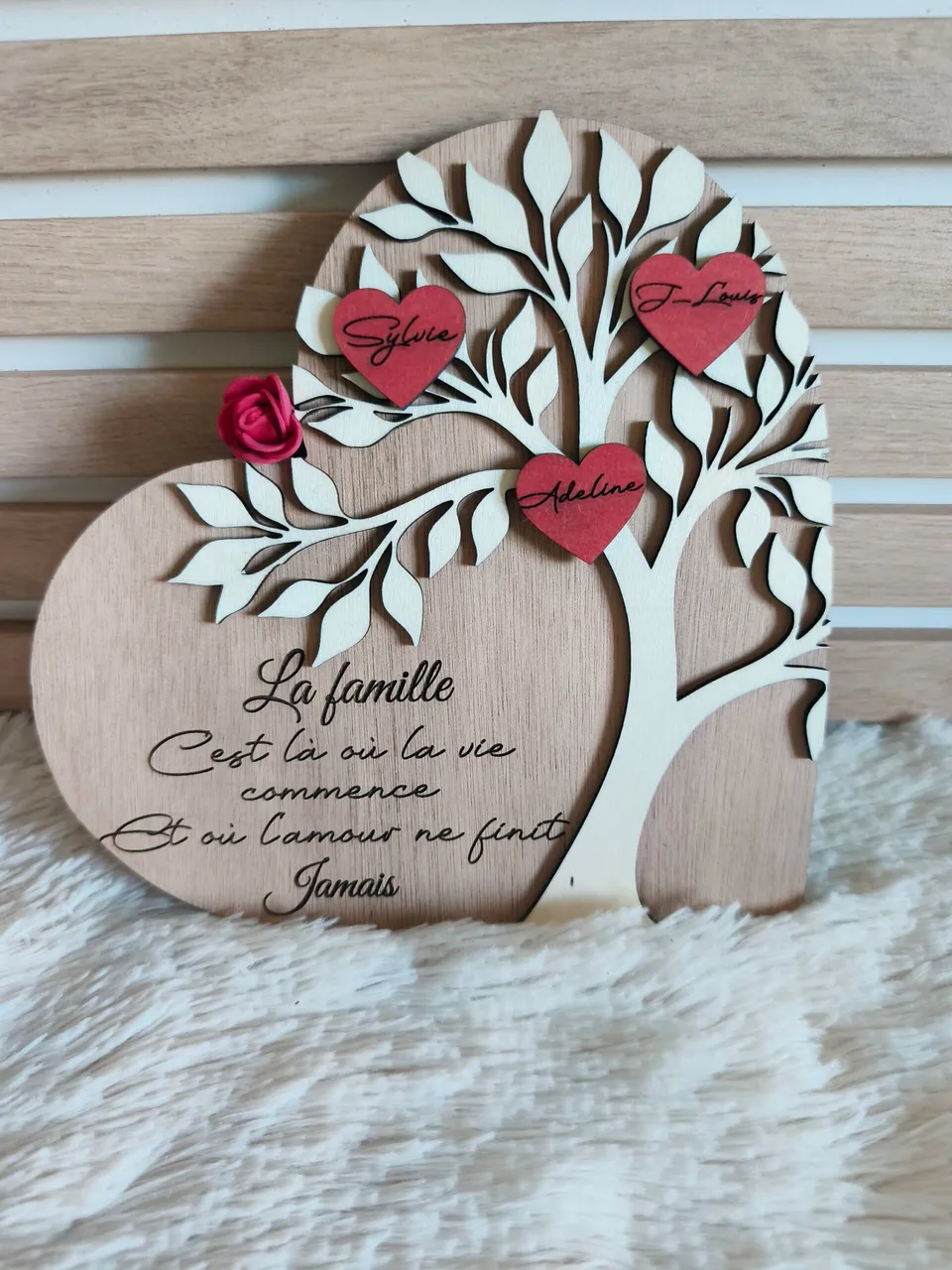 Creat’Angel Arbre de vie cœur déco bois 30 cm 10 prénoms