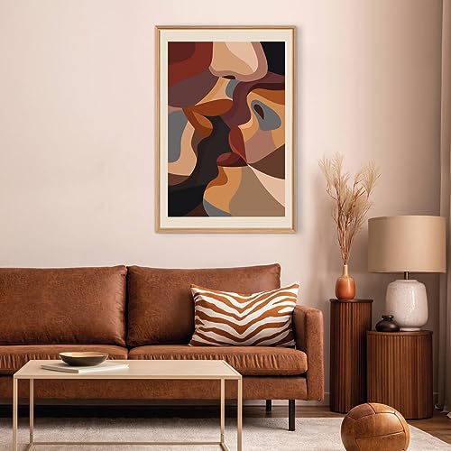 Ceanothe Visages tableau mural encadré 65x97 cm bois