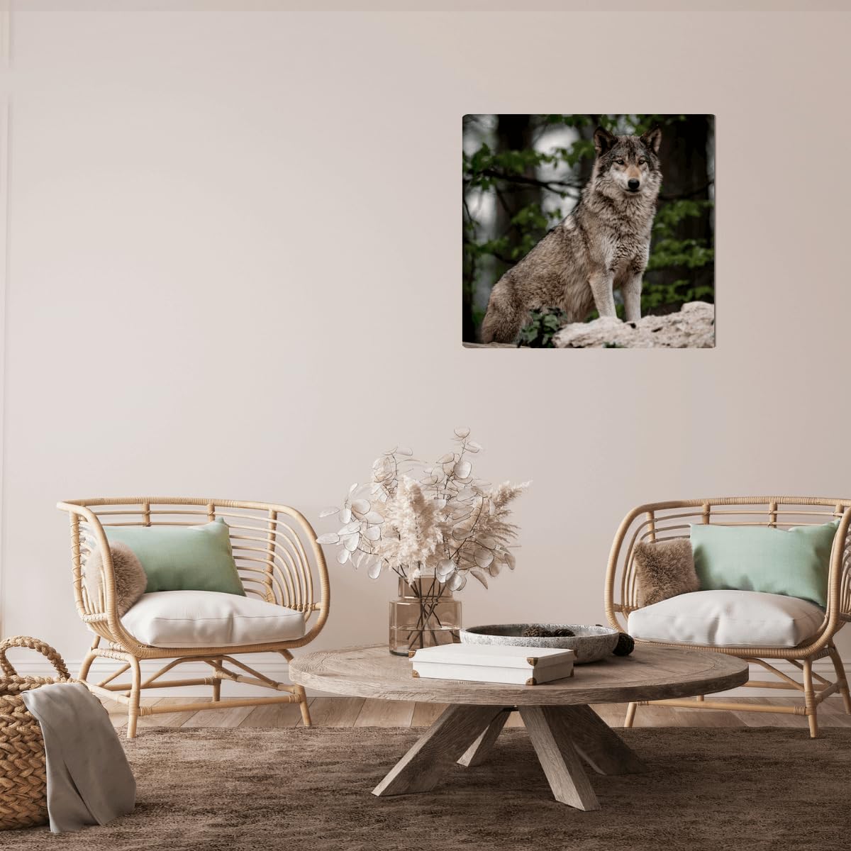 Ceanothe Tableau toile loup 45x45 cm salon