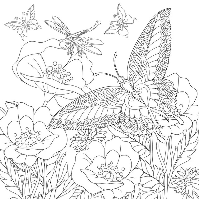 Ceanothe Nature à colorier tableau toile 30x30 cm HD