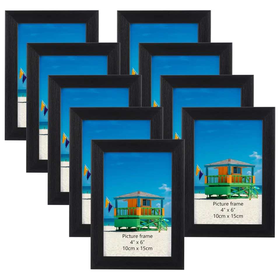 EYMPEU lot 9 cadres photo 10x15 cm noirs passe-partout verre